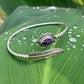 Amethyst Silver Bangle